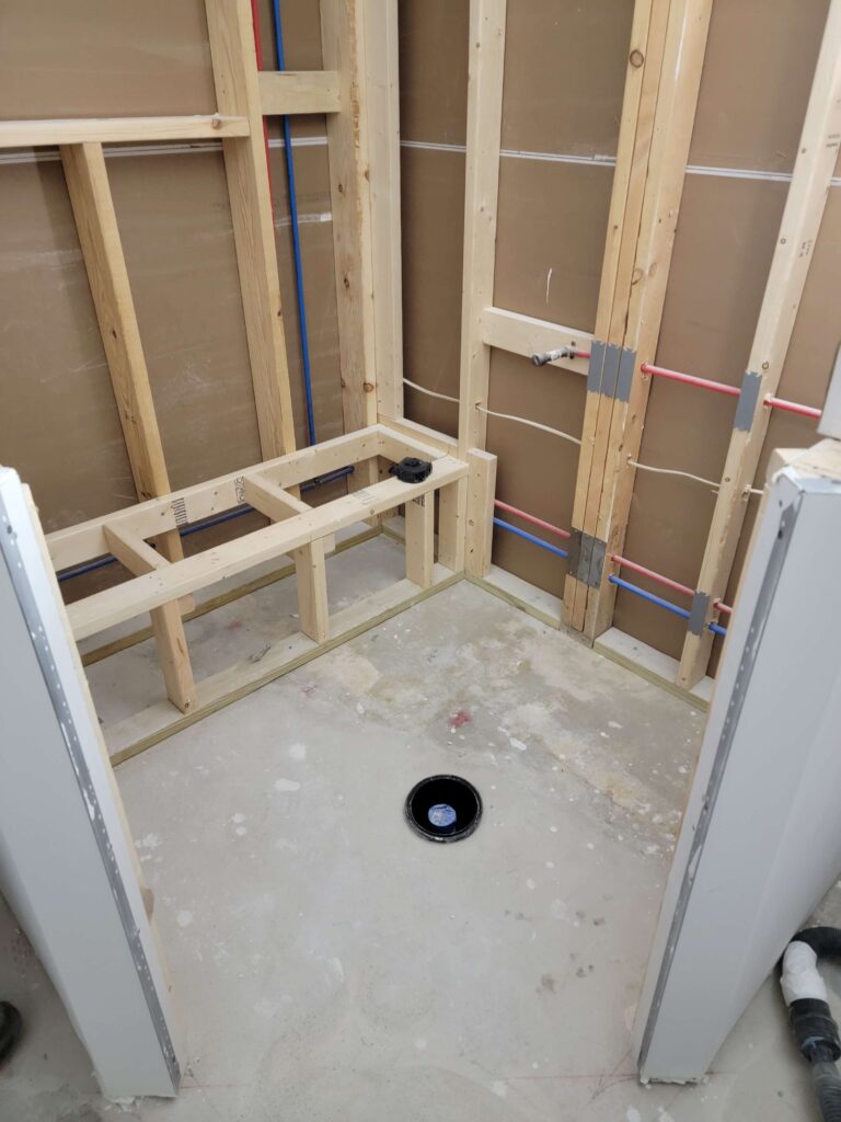 Cincinnati bathroom remodel - During construction 1