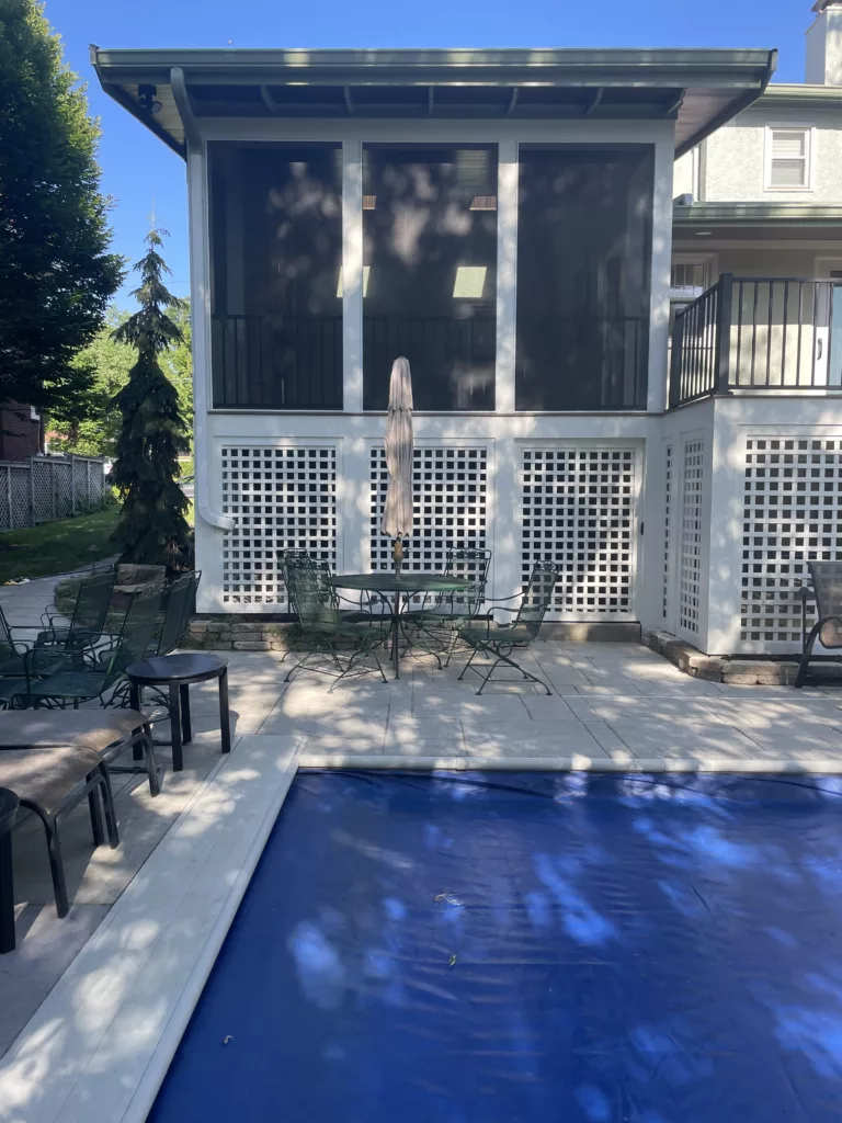 Deck & screen porch Cincinnati - From pool area