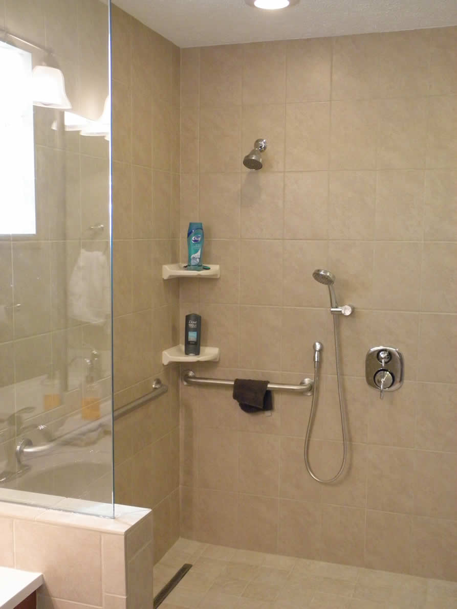 Accessible bathroom projects - Roll-in shower